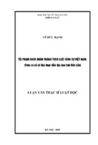 Tội phạm chưa hoàn thành theo luật hình sự việt nam, (trên cơ sở số liệu thực tiễn địa bàn tỉnh đắk lắk)