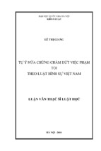 Tự ý nửa chừng chấm dứt việc phạm tội theo luật hình sự việt nam