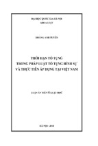 Thời hạn tố tụng trong pháp luật tố tụng hình sự và thực tiễn áp dụng tại việt nam