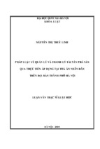 Pháp luật về quản lý và thanh lý tài sản pháp sản qua thực tiễn áp dụng tại tòa án nhan dân trên địa bàn thành phố hà nội