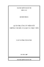 Quản trị công ty niêm yết những vấn đề lý luận và thực tiễn