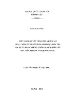 Thực hành quyền công tố và kiểm sát hoạt động tư pháp trong giai đoạn điều tra các vụ án tham nhũng