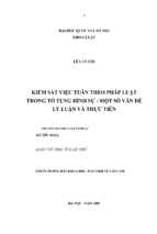 Kiểm sát việc tuân theo pháp luật trong tố tụng hình sự   một số vấn đề lý luận và thực tiễn