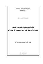 Những vấn đề lý luận và thực tiễn về phạm tội chưa đạt theo luật hình sự việt nam