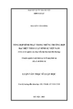 Tổng hợp hình phạt trong những trường hợp đặc biệt theo luật hình sự việt nam (trên cơ sở nghiên cứu thực tiễn địa bàn tỉnh hải dương)