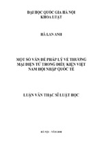 Một số vấn đề pháp lý về thương mại điện tử trong điều kiện việt nam hội nhập quốc tế