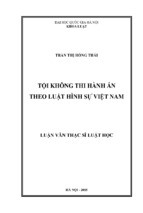 Tội không thi hành án theo luật hình sự việt nam