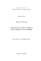 Tập kì dị của toán tử của toán tử thế vị trong không gian hilbert