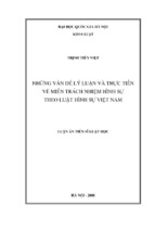 Những vấn đề lý luận và thực tiễn về miễn trách nhiệm hình sự theo luật hình sự việt nam