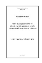 Thực hành quyền công tố đối với các tội xâm phạm sở hữu theo luật tố tụng hình sự việt nam