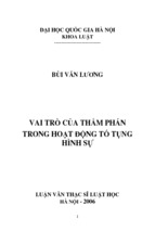 Vai trò của thẩm phán trong hoạt động tố tụng hình sự