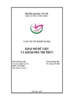 Luận văn khai mỏ dữ liệu và khám phá tri thức   luận văn, đồ án, đề tài tốt nghiệp