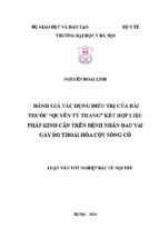 đánh giá tác dụng điều trị của bài thuốc “quyên tý thang” kết hợp liệu pháp kinh cân trên bệnh nhân đau vai gáy do thoái hóa cột sống cổ