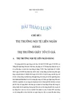 đề tài thị trường nội tệ liên ngân hàng thị trường giấy tờ có giá, luận văn tốt nghiệp đại học, thạc sĩ, đồ án,tiểu luận tốt nghiệp