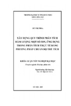 Phân tích hàm lượng một số ion, ứng dụng trong phân tích thực tế bằng phương pháp chuẩn độ thể tích
