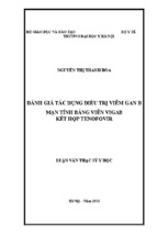 đánh giá tác dụng điều trị viêm gan b mạn tính bằng viên vigab kết hợp tenofovir