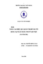 Luận văn nâng cao hiệu quả quản trị rủi ro tín dụng tại ngân hàng thương mại cổ phần nam việt navibank, luận văn tốt nghiệp đại học, thạc sĩ, đồ án,tiểu luận tốt nghiệp