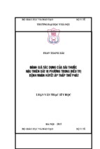 đánh giá tác dụng của bài thuốc hậu thiên bát vị phương trong điều trị bệnh nhân huyết áp thấp thứ phát