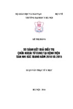 So sánh kết quả điều trị chửa ngoài tử cung tại bệnh viện sản nhi bắc giang năm 2010 và năm 2015