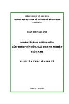 Nhân tố ảnhhưởng đến cấu trúc vốn của các doanh nghiệp việt nam 