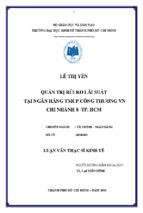 Quản trị rủi ro lãi suất tại ngân hàng thương mại cổ phần công thương việt nam chi nhánh 8   tp. hcm