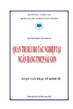Quản trị rủi ro tác nghiệp tại ngân hàng thương mại cổ phần sài gòn
