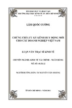 Chứng chỉ lưu ký kênh huy động mới cho các doanh nghiệp việt nam