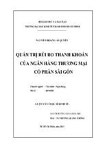 Quản trị rủi ro thanh khoản của ngân hàng thương mại cổ phần sài gòn 