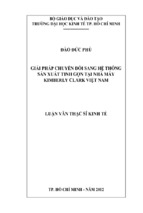 Giải pháp chuyển đổi sang hệ thống sản xuất tinh gọn lại tại nhà máy kimberly clark việt nam