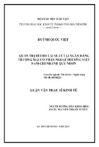 Quản trị rủi ro lãi suất tại ngân hàng thương mại cổ phần ngoại thương việt nam chi nhánh quy nhơ