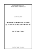 Quản trị rủi ro kinh doanh ngoại hối tại ngân hàng thương mại cổ phần nam á
