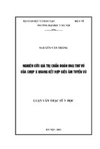 Nghiên cứu giá chị chuẩn đoán ung thư vú chụp x quang kết hợp siêu âm tuyến vú