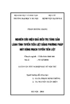 Nghiên cứu hiêụ quả điều trị tăng sản lành tính tuyến tiền liệt bằng phƣơng pháp nút động mạch tuyến tiền liệtt