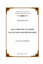 Quản trị rủi ro tác nghiệp tại ngân hàng thương mại cổ phần phương đông