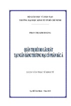Quản trị rủi ro lãi suất tại ngân hàng tmcp bắc á 