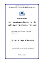 Quản trị rủi ro lãi suất tại các ngân hàng thương mại việt nam