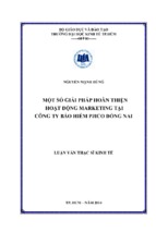 Một số giải pháp hoàn thiện hoạt động marketing tại công ty bảo hiểm pjico đồng nai