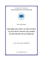 Nhận diện, đo lường văn hóa tổ chức tại ngân hàng tmcp sài gòn thương tín