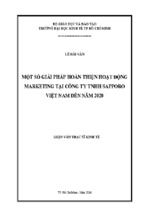 Một số giải pháp hoàn thiện hoạt động marketing tại công ty tnhh sapporo việt nam đến năm 2020