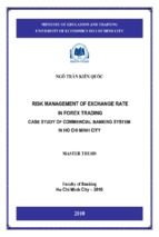 Risk management of exchange rate in forex trading case study of commercial banking system in ho chi minh city 