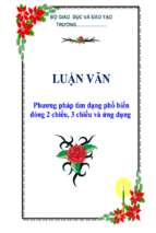 Luận văn phương pháp tìm dạng phổ biến đóng 2 chiều, 3 chiều và ứng dụng   luận văn, đồ án, đề tài tốt nghiệp