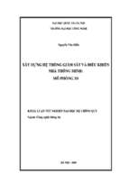 Xây dựng hệ thống giám sát và điều khiển nhà thông minh_ mô phỏng 3d   luận văn, đồ án, đề tài tốt nghiệp