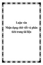 Luận văn nhận dạng chữ viết và phân tích trang tài liệu   luận văn, đồ án, đề tài tốt nghiệp