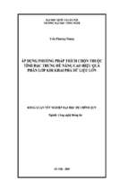 Khóa luận áp dụng phương pháp trích chọn thuộc tính đặc trưng để nâng cao hiệu quả phân lớp khi khai phá dữ liệu lớn   luận văn, đồ án, đề tài tốt nghiệp