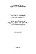 Luận văn phát triển phần mềm áp dụng các phương pháp scrum và extreme programming   luận văn, đồ án, đề tài tốt nghiệp