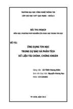 đề tài ứng dụng tin học trong dự báo và phân tích dữ liệu tài chính, chứng khoán   luận văn, đồ án, đề tài tốt nghiệp