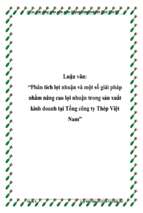 Luận văn phân tích lợi nhuận và một số giải pháp nhằm nâng cao lợi nhuận trong sản xuất kinh doanh ở tổng công ty thép việt nam   luận văn, đồ án, đề tài tốt nghiệp