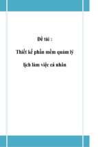 đề tài thiết kế phần mềm quảm lý lịch làm việc cá nhân   luận văn, đồ án, đề tài tốt nghiệp