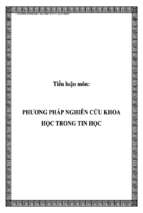 Tiểu luận phương pháp nghiên cứu khoa học trong tin học
