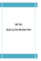 đề tài quản lý cán bộ giáo viên   luận văn, đồ án, đề tài tốt nghiệp